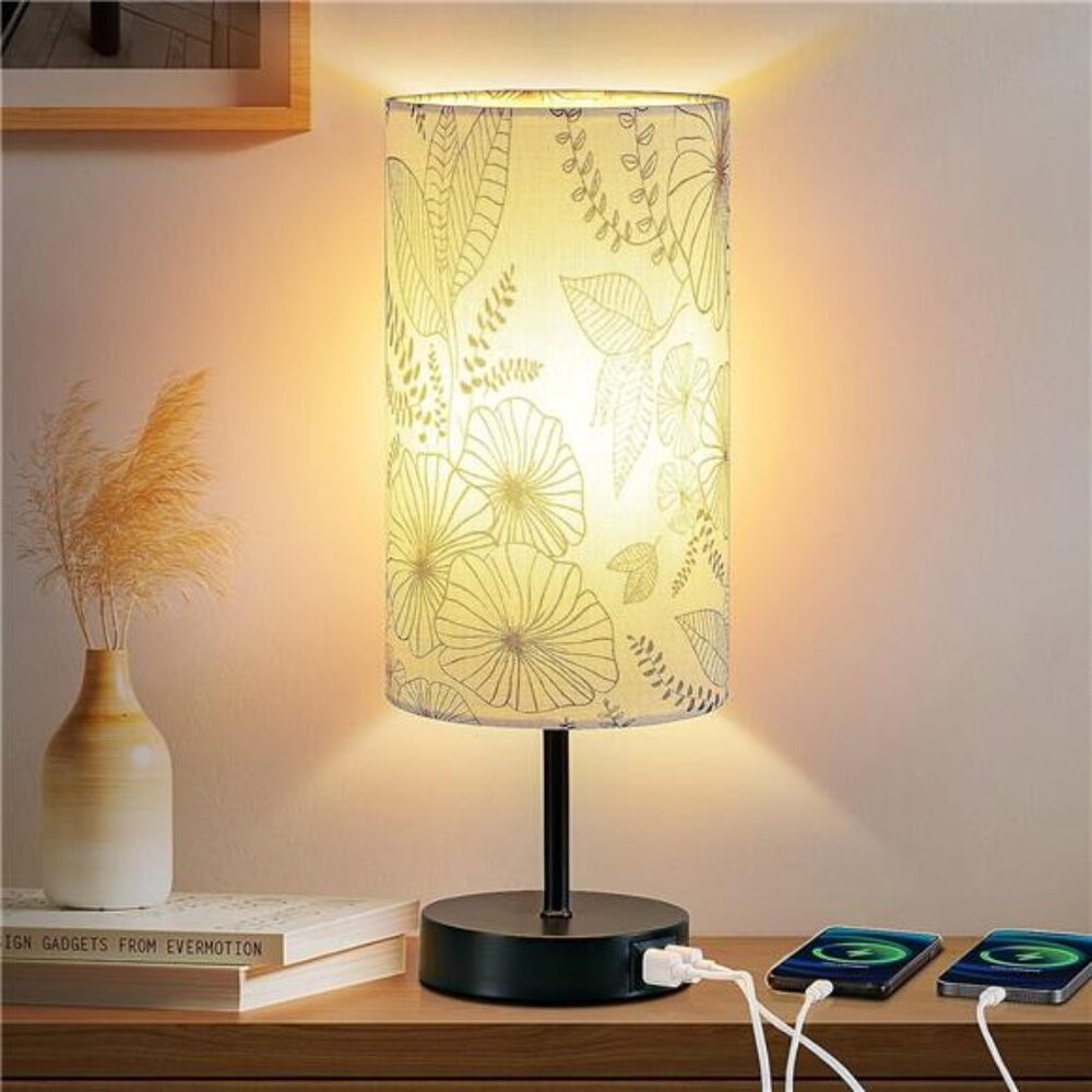 Touch Control Bedside Lamp with 2 USB Ports, 3-Way Dimmable Table lamp